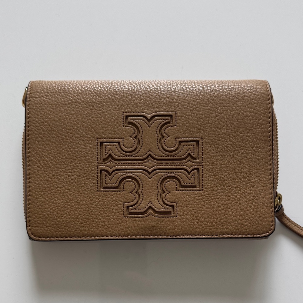 Tory Burch Brown Textured Crossbody